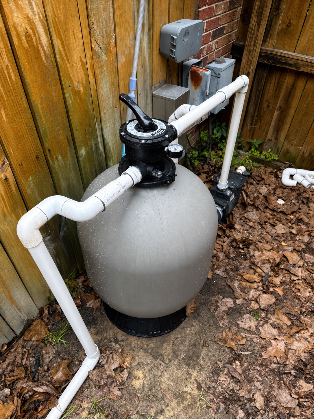 Pool filter after replacement.