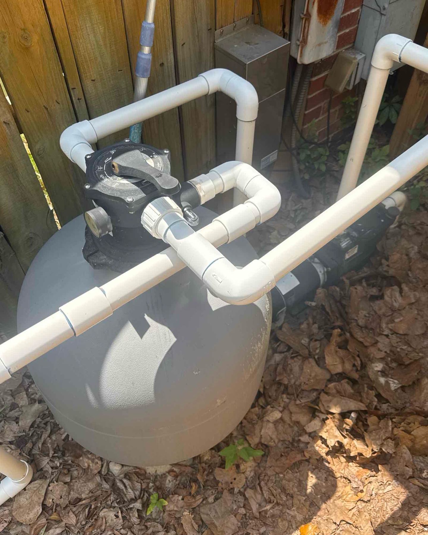 Pool filter before replacement.